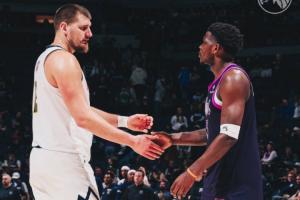 上次季后赛相遇大战7场！森林狼官方@掘金：哟哟哟 又是你啊