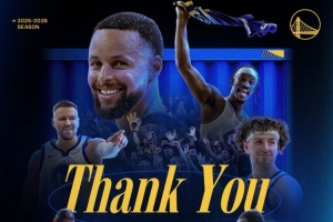 明年再来！勇士官推致谢球迷：感谢你们一整个赛季以来的支持