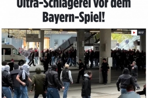 图片报：拜仁vs斯图加特赛前双方球迷冲突，警方逮捕上百人