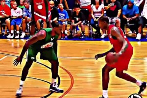 且看且珍惜！名场面：巅峰詹姆斯和KD野球局的对位！